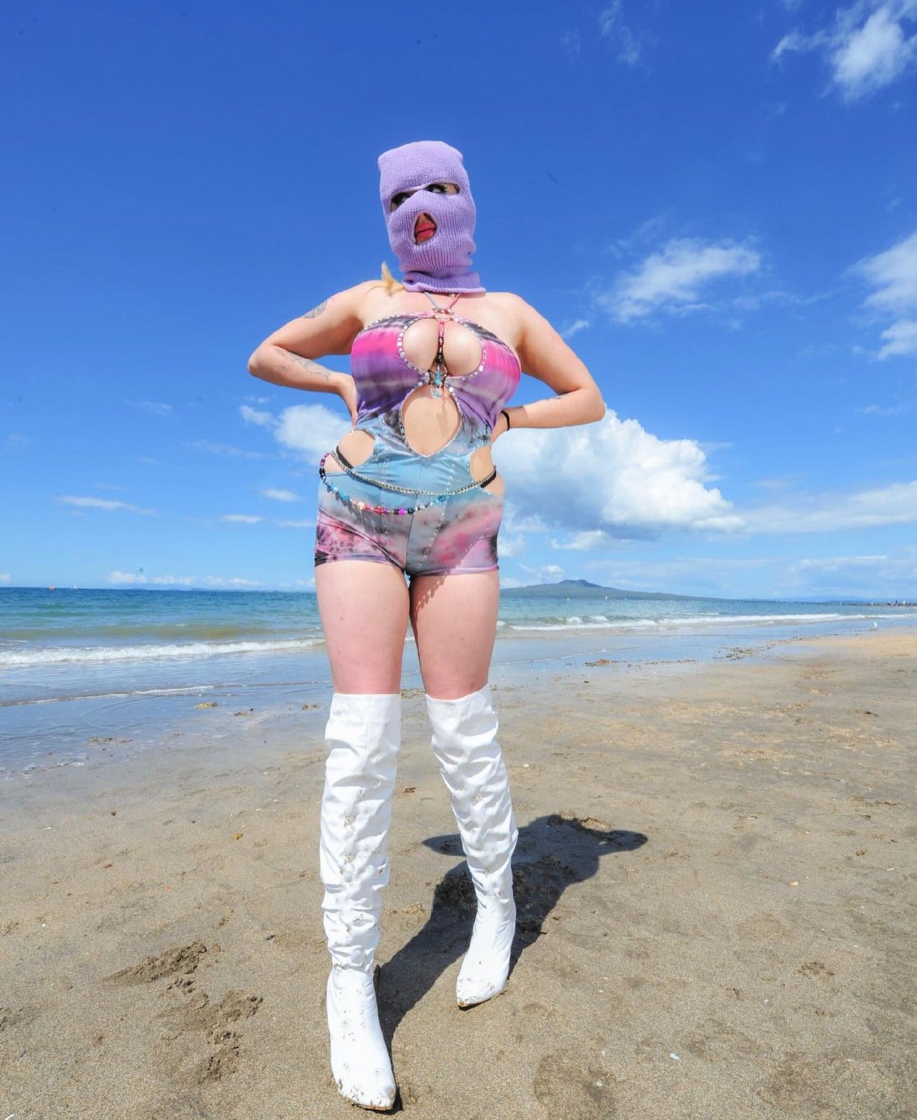 Tie-dye butterfly jumpsuit