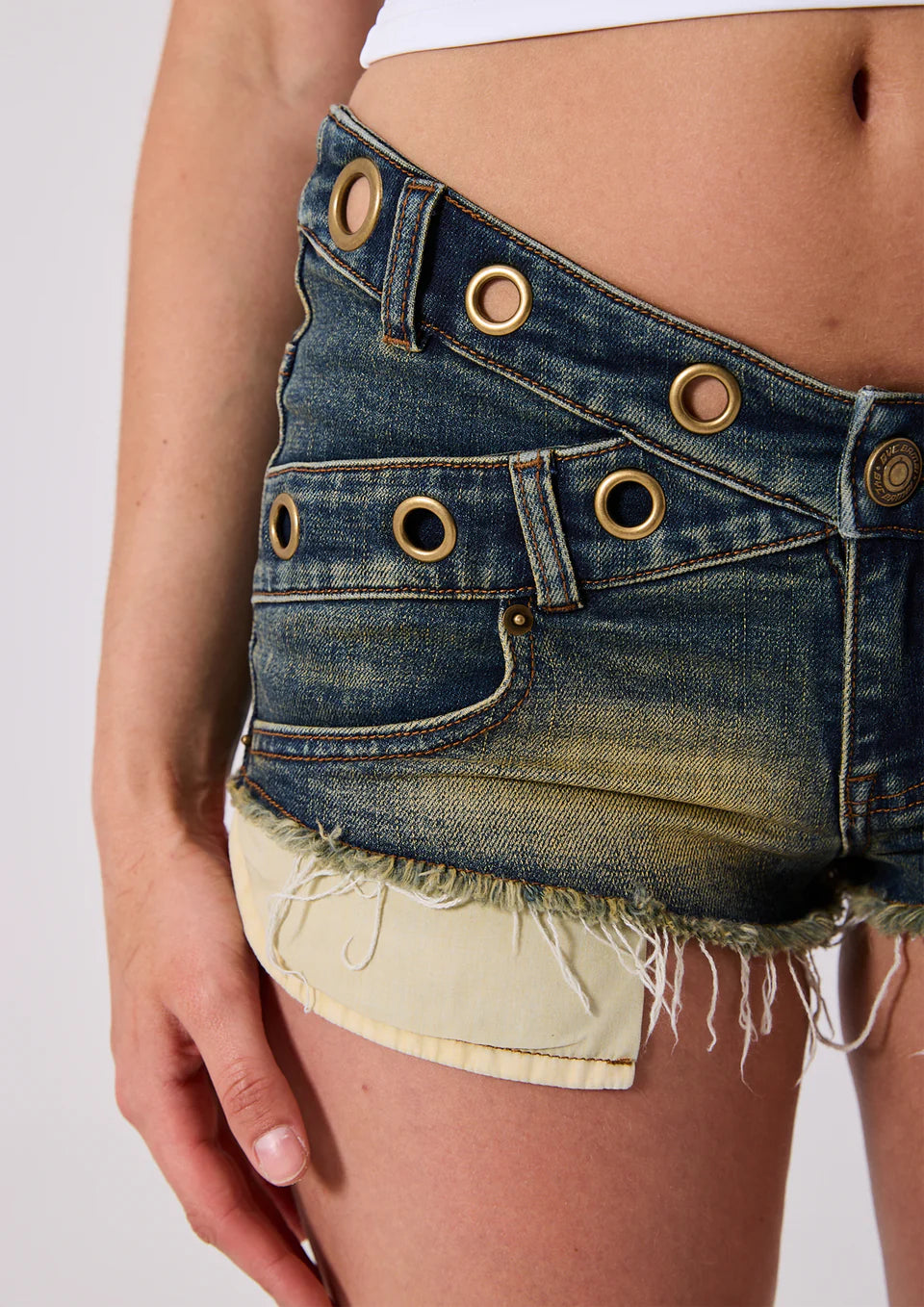 Diamante denim shorts