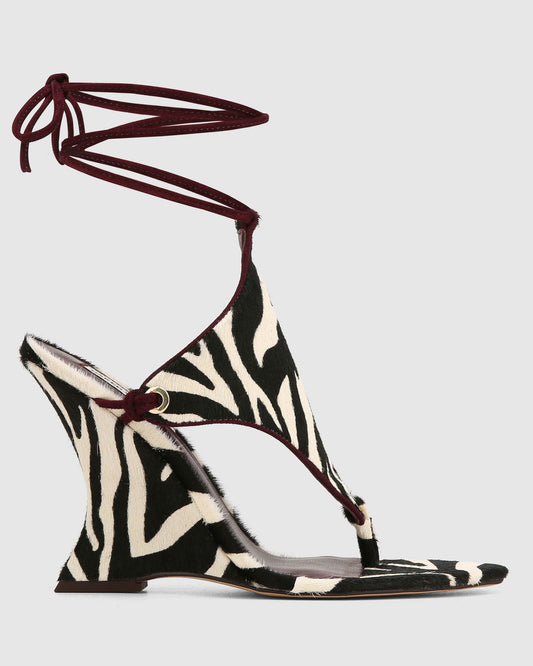 Zebra printed sculptural wedges