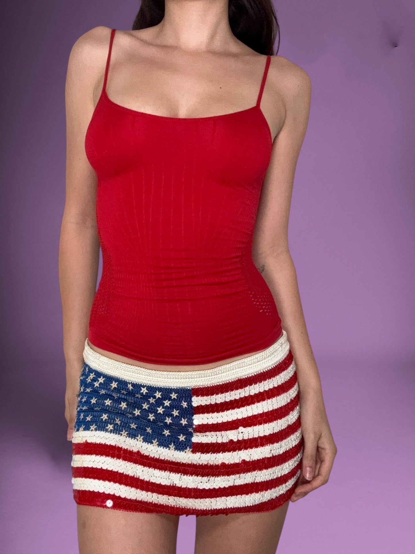 American flag sequined skirt