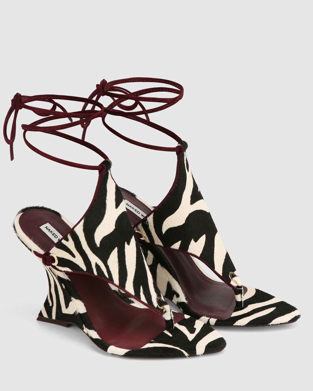 Zebra printed sculptural wedges