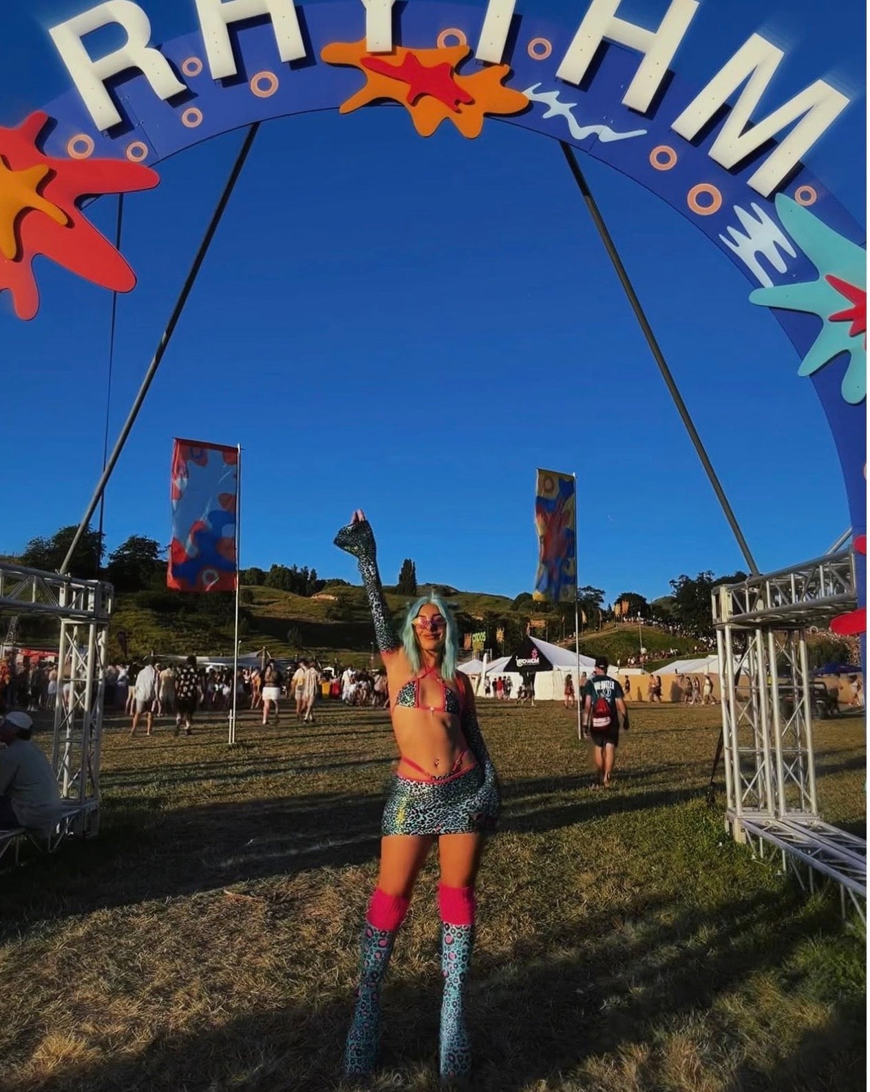 Cheetah print blue and pink set