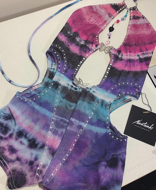 Tie-dye butterfly jumpsuit