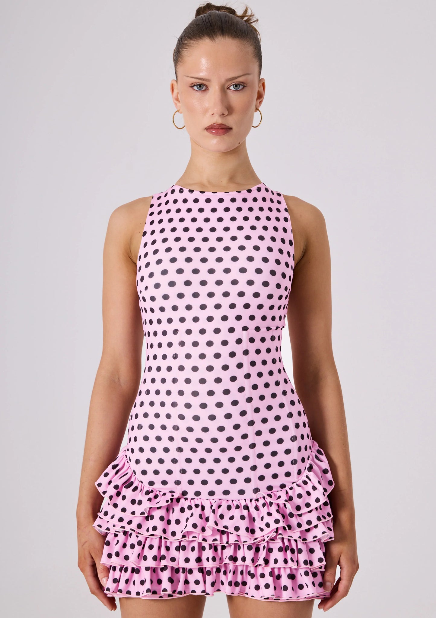 Pink polka dot dress