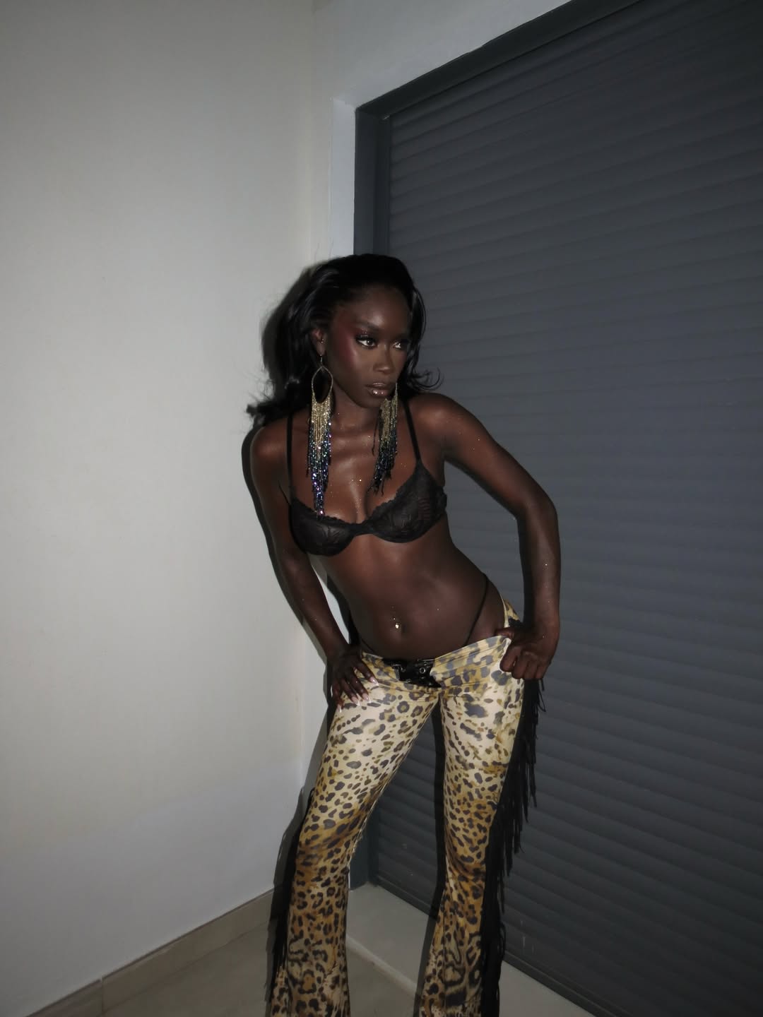 Leopard fringe flares