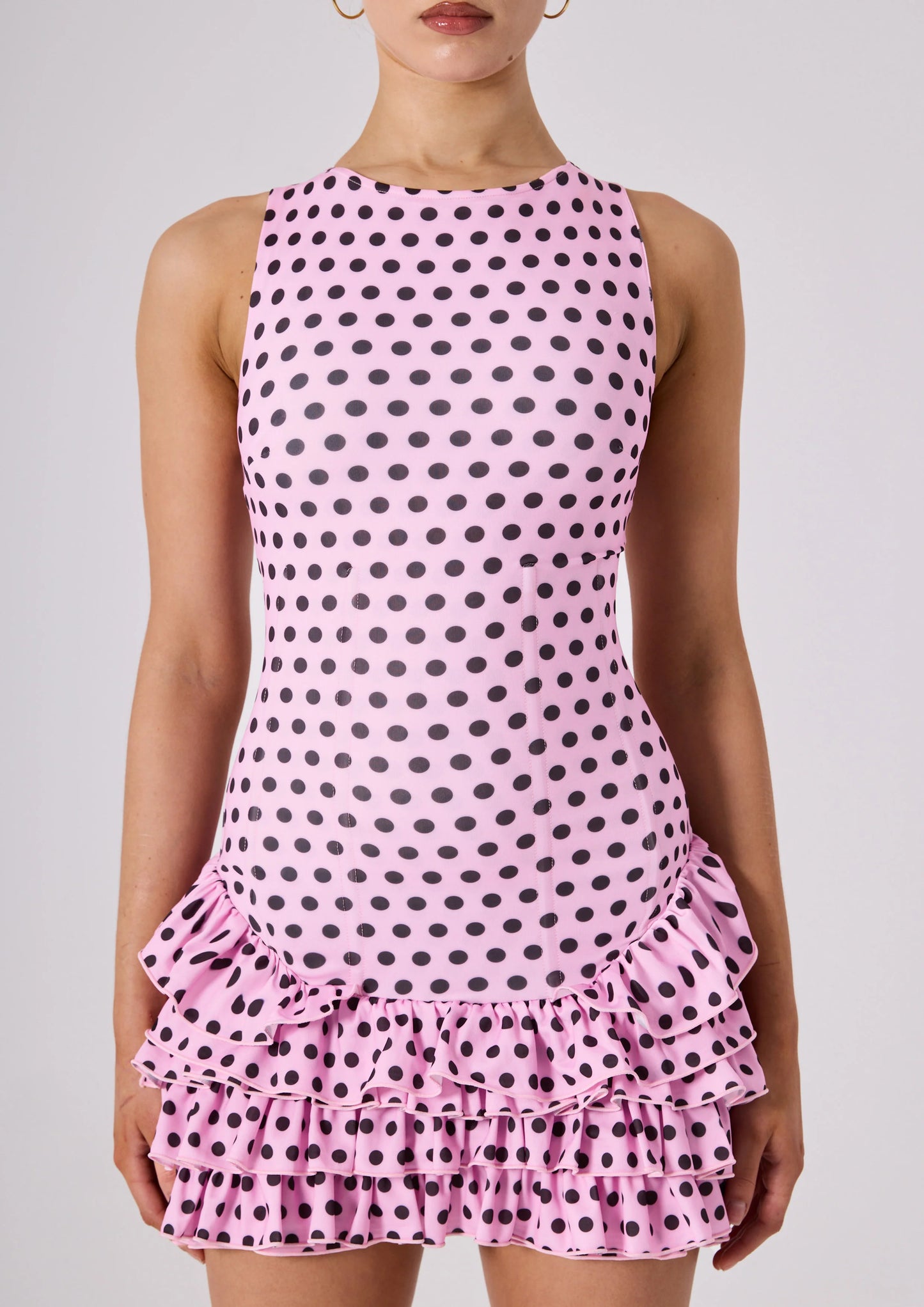 Pink polka dot dress